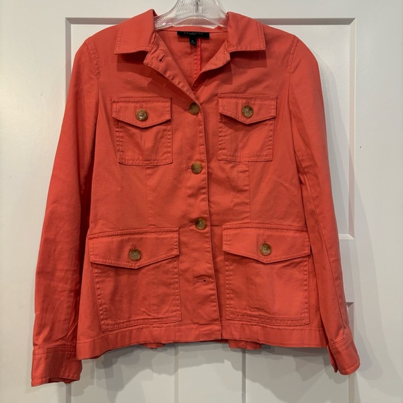 NWOT Talbots Coral Jacket w/ Lace Up Detail - Picture 1 of 4